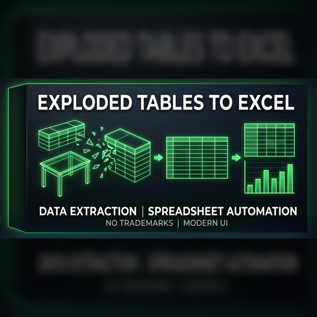 TabloAktar - Turn exploded AutoCAD tables into clean Excel sheets.
